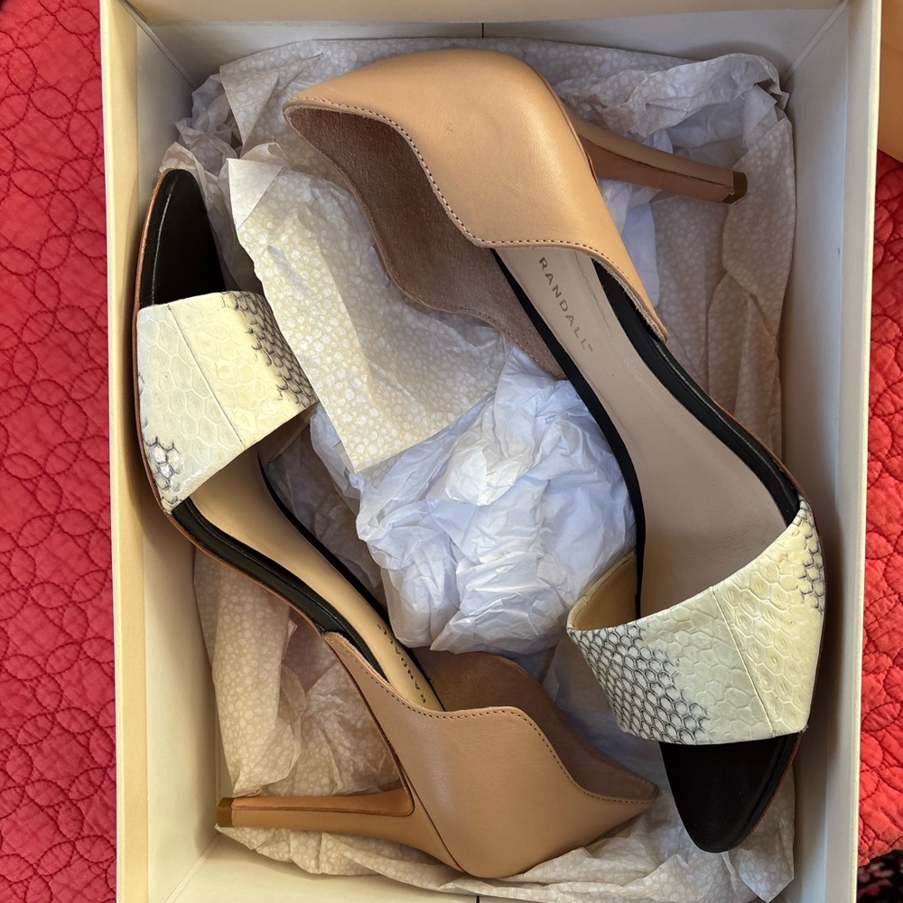 LOEFFLER RANDALL CHARLOTTE HEELS - Sea Snake/vachetta